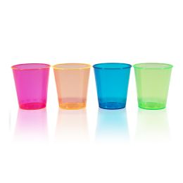 36 Bulk Plastic Shot Glass 1oz 100pc/bag - Assorted Color
