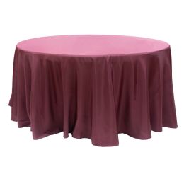 12 Bulk Value Round Polyester Table Cover 120" - Burgundy