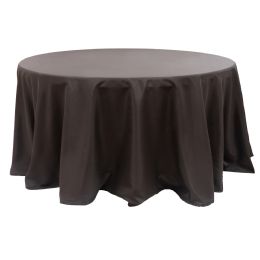 12 Bulk Value Round Polyester Table Cover 120" - Brown