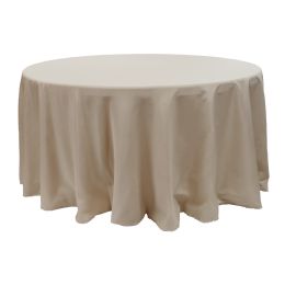 12 Bulk Value Round Polyester Table Cover 120" - Champagne
