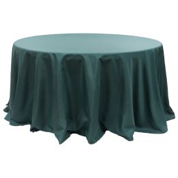 12 Bulk Value Round Polyester Table Cover 120" - Hunter Green