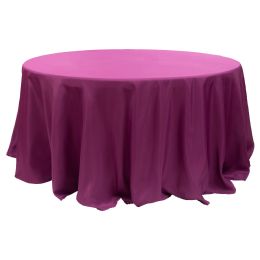 12 Bulk Value Round Polyester Table Cover 120" - Magenta
