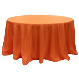 12 Bulk Value Round Polyester Table Cover 120" - Orange