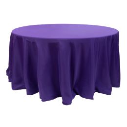 12 Bulk Value Round Polyester Table Cover 120" - Purple