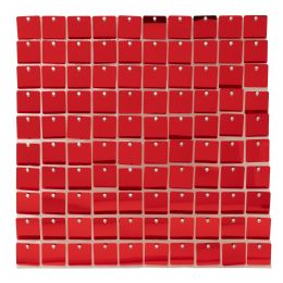 24 Bulk Square Clear Frame Spangle Wall Décor - Red