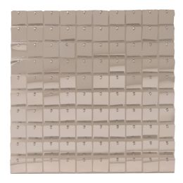 24 Bulk Square Clear Frame Spangle Wall Décor - Silver