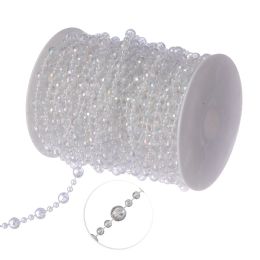 12 Bulk 4mm And 8mm Octagon Ball Rolls 22yds - White Iridescent