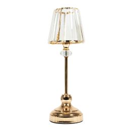 12 Bulk Crystal Empire Lamp Shade Candle Holder 15" - Gold