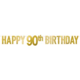 144 Bulk Foil Happy  90th  Birthday Streamer