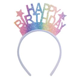 144 Bulk Glittered Happy Birthday Headband