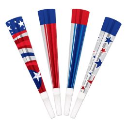 108 Bulk Pkgd Patriotic Foil Horns
