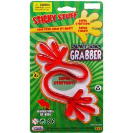 144 Bulk 12" Sticky Double Hand Grabber On Blister Card 2 Asst Styles