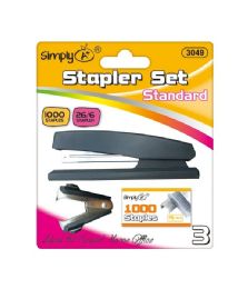 72 Bulk Standard Stapler with Remover and 1000-Piece Staples Black
