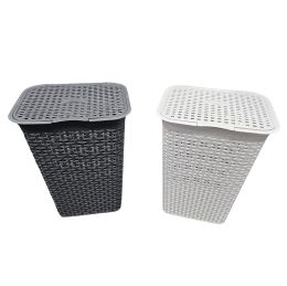 8 Bulk Laundry Basket W/lid Grid Design