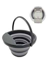12 Bulk Collapsible Plastic Bucket Round Two Tone Med 8 Liter