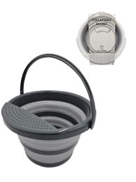12 Bulk Collapsible Plastic Bucket Round Two Tone Large 12 Liter