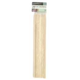 48 Bulk 25 Pc Flat Bamboo Skewers 39.5cm