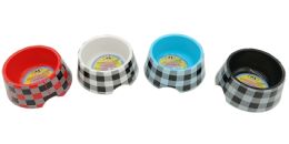 48 Bulk Pet Bowl Rd. With Checker Design