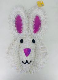 24 Bulk 20x12-inch Tinsel Easter Bunny Head Decoration