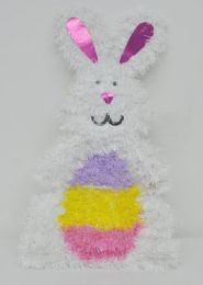 36 Bulk 15-inch Bunny With Egg Tinsel Easter Decoration