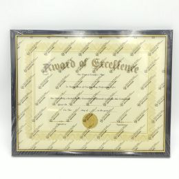 48 Bulk Document Frame 8.5x11" Blk + Gold Trim