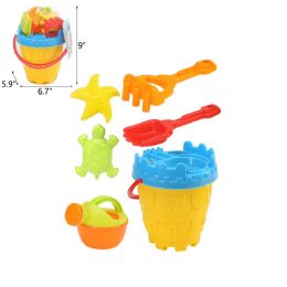24 Bulk 9" 7pcs Beach Sand Bucket Set