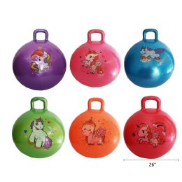 24 Bulk 26" 520g Unicorn Bounce Ball With Handle