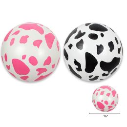 48 Bulk 16" Cow Spotted Inflatable Ball