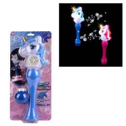 18 Bulk 14.5-inch LighT-Up Neon Unicorn Bubble Wand