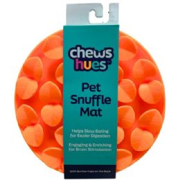 20 Bulk Chews Hues Orange Circular Silicone Pet Snuffle Enrichment Mat