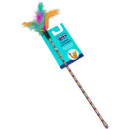 18 Bulk Chews Hues 16" Feather Cat Wand With Bell