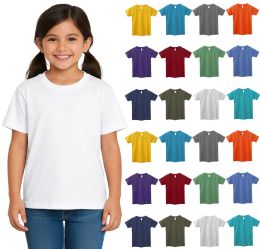 24 Bulk Girls Cotton Assorted Colors T-Shirts Size Xsmall