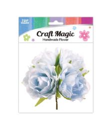 480 Bulk 4-Piece satin flower Blue 5cm