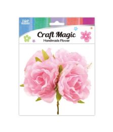 480 Bulk 4-Piece satin flower Pink 5cm