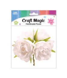 480 Bulk 4-Piece satin flower White 5cm