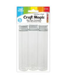 144 Bulk Mini glass container 3-Piece 2.2x10cm 25ml
