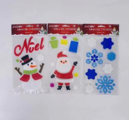 48 Bulk Christmas 6" x 12" Gel Sticker