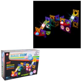 12 Bulk 40pc Magnetic Tile LighT-Up Ball Run