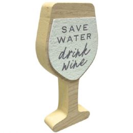 18 Bulk 3"x7" Natural Mdf Save Water Drink Wine Décor Figure