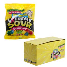 48 Bulk Face Twisters Extreme Sour Gummies 3.5 Oz Peg Bag