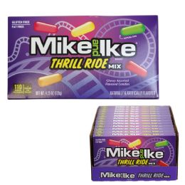 24 Bulk Mike & Ike Thrill Ride Mix 4.25 Oz Theater Box In Counter Display