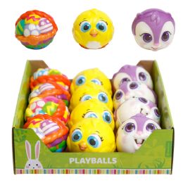 12 Bulk Ball 3in Foam Sculpted Easter 3assorted In 12pc Pdq