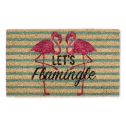 6 Bulk Doormat 18x30 Lets Flamingle Coconut Coir/pvc