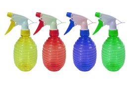 72 Bulk Spray Bottle 16.2oz Ribbed 4ast Colors Case Cut Carton Gm/ht