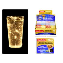 24 Bulk String Lights Submersible 20led Warm White Lites On 51in Strand Pvc Box/12pc Pdq 2 Aa Batt Not Incl