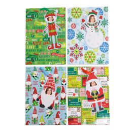 36 Bulk Gift Bag Xmas Large W/photo Gift Tag 10x12.5x5in 4ast Paper/upc Label