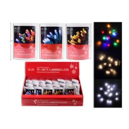 24 Bulk String Light Mini Led 20ct 3ast In 24pc Pdq/9 Ea Warm Or Cool White/6pcs Multicolor/pillow Box Battery Not Incl