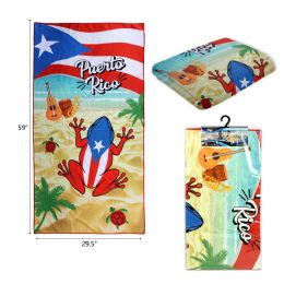 48 Bulk 30-inchX60-inch PUERTO RICO BEACH TOWEL