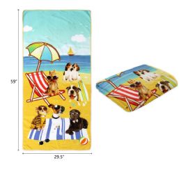 48 Bulk 30-inchX60-inch BEACH TOWEL PUPPY
