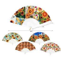 240 Bulk 9" SUNFLOWER FOLDING FAN